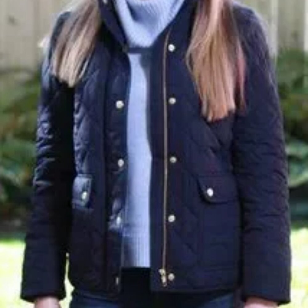 Like NEW! J Crew Black Quilted Jacket With Gold Hardware - XXS